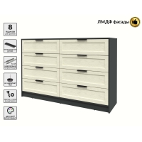 Kомод Тренд КТ-К157 (Антрацит ЛДСП/ Дуб снежный ЛМДФ) Ш1565 В1020 Г451